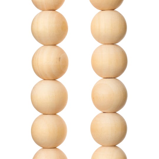 12 Pack: Natural Wooden Round Beads, 15mm by Bead Landing&#x2122;